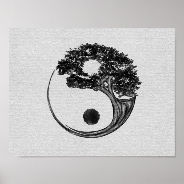 Yin Yang Träd Canvas Poster (Framsidan)
