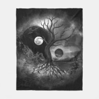 Yin Yang Träd Landscape Black and White