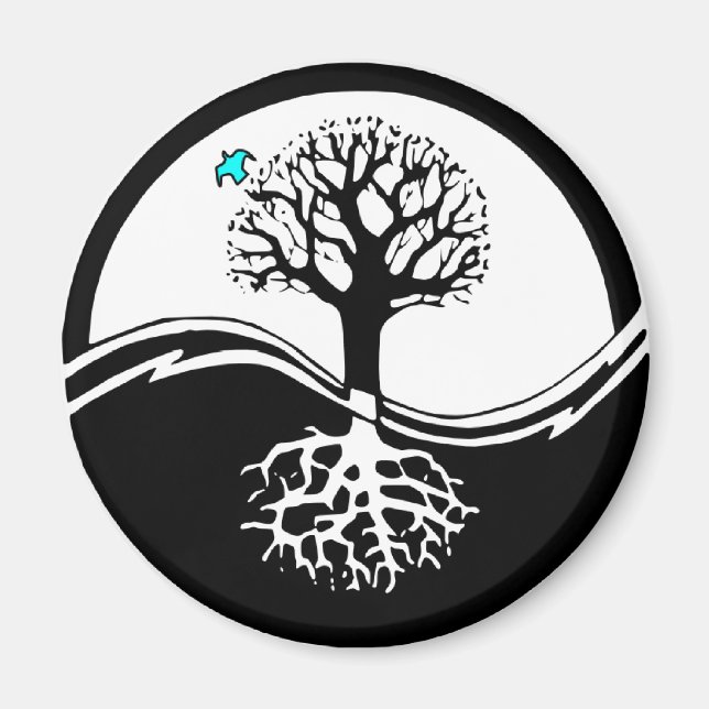Yin Yang Träd Magnet (Framsidan)