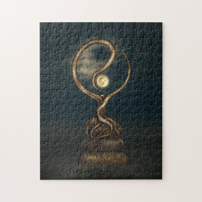 Yin Yang Träd Moonlight Zen Pussel (Vertikal)