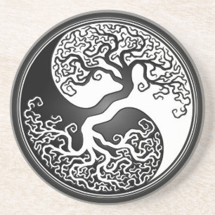 Yin Yang träd Underlägg Sandsten