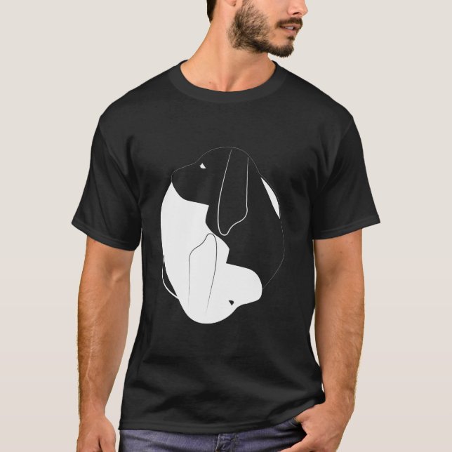 Yin Yang Treeing Walker Coonhound Rolig hund symbo T Shirt (Framsida)