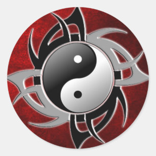 YIN YANG TRIBAL 3D RUNT KLISTERMÄRKE
