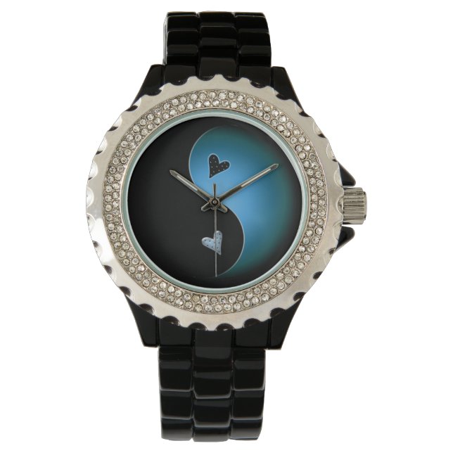 yin yang - turkos armbandsur (Framsida)