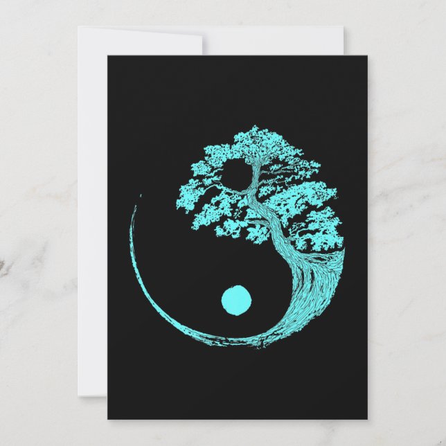 Yin Yang Turkvoise Blue Bonsai Träd japanska (Framsida)