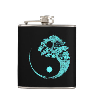 Yin Yang Turquoise Blue Bonsai Träd japanska Fickplunta