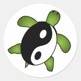 Yin Yang Turtle Sticker Runt Klistermärke