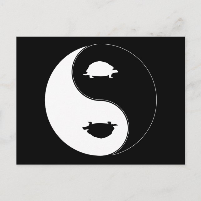Yin Yang Turtle Vykort (Framsida)