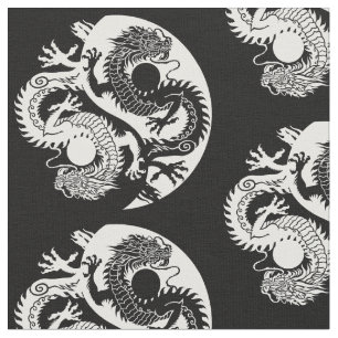 YIN YANG TVÅ DRAGONER TYG