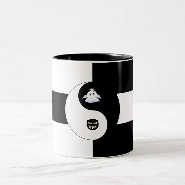Yin yang Två-Tonad mugg (Center)