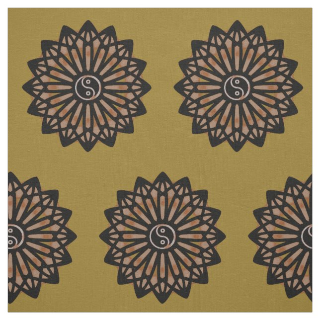 Yin Yang tyg - kaffebrunt (Provkarta)