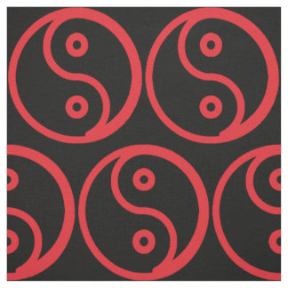 Yin Yang tyg - svart som är röd