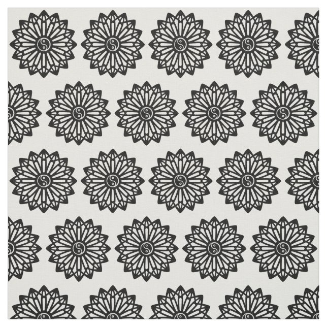 Yin Yang tyg - svart, vit (Provkarta)