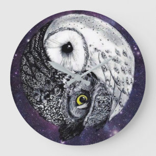 Yin Yang ugglor Stor Klocka