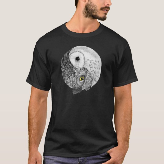 Yin Yang ugglor Tee (Framsida)