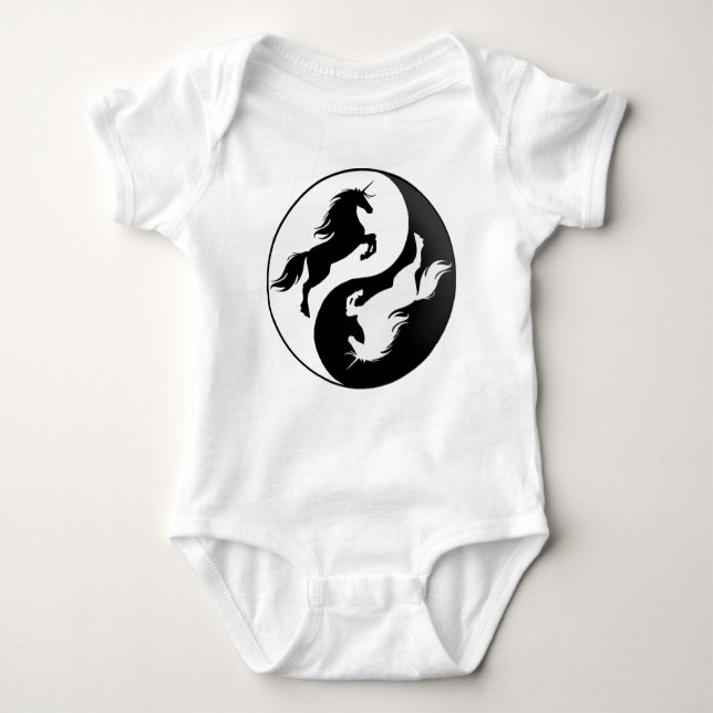 Yin Yang Unicorn Baby One Biet Tee (Framsida)