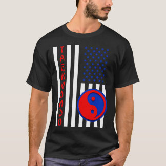 Yin Yang USA flagga Taekwondo T Shirt