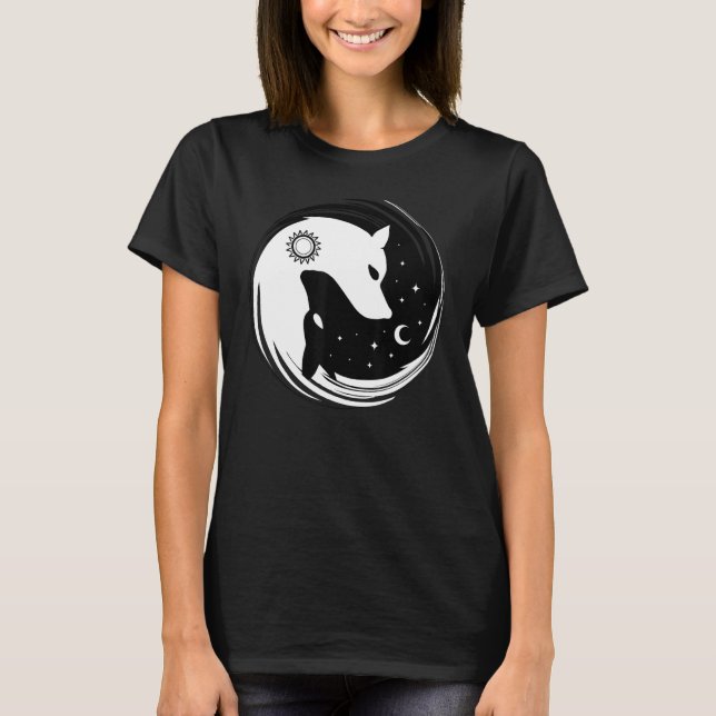 Yin Yang Vargars Gift Varg T Shirt (Framsida)