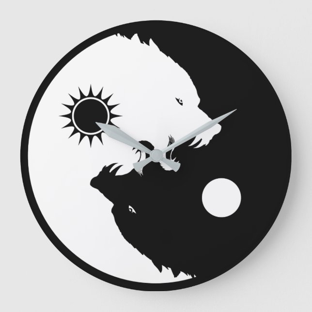 Yin Yang Vargars Stor Klocka (Framsida)