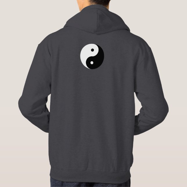 Yin Yang - vitsvart Tröja Med Luva (Baksida)