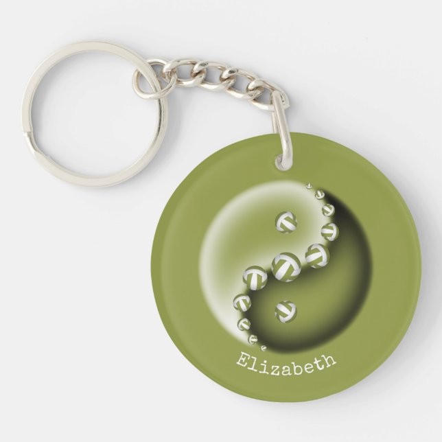 Yin yang volleyball custom name duffle märkre (Framsidan)