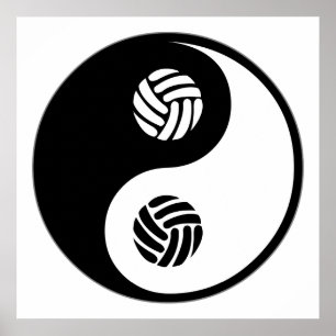Yin Yang volleyboll Poster