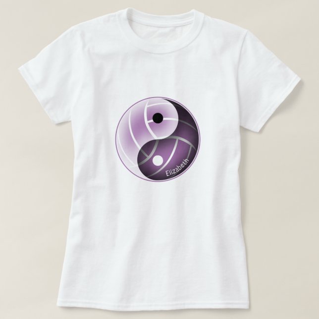 yin yang w minimum lavender ANY färg volleyball T Shirt (Design framsida)