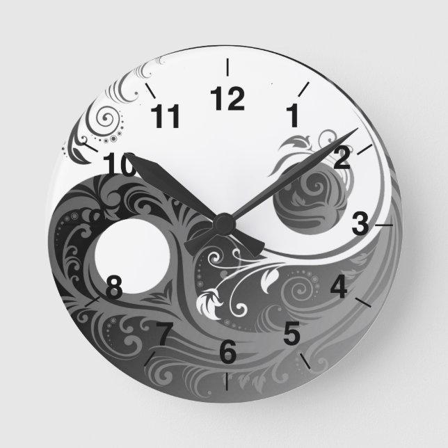 Yin yang Wall Clock Rund Klocka (Framsida)