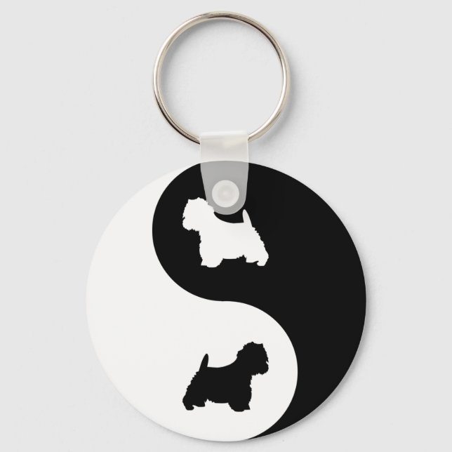 Yin Yang Westie Nyckelring (Framsida)