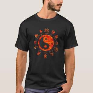 Yin Yang Yin Yang Symbol för kinesiskt zodiakdiag T Shirt
