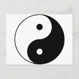 Yin Yang Ying Taoism signerade kinesisk Taijitu Bl Vykort