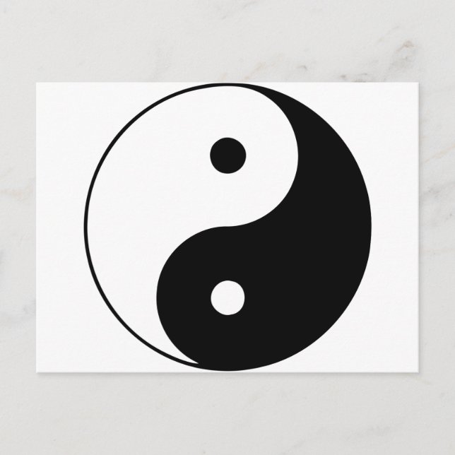 Yin Yang Ying Taoism signerade kinesisk Taijitu Bl Vykort (Framsida)
