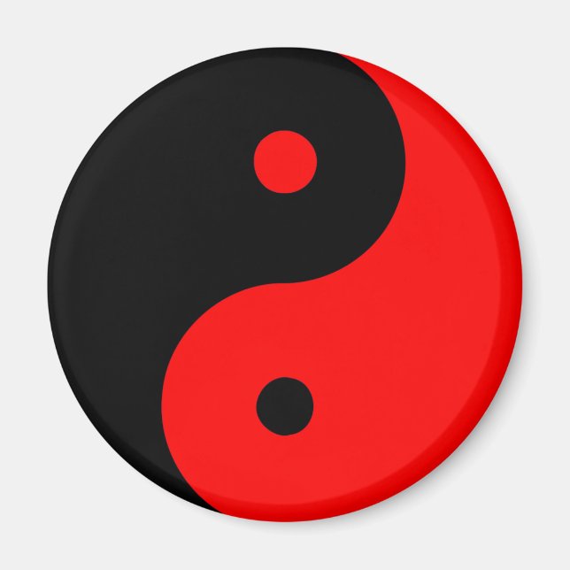 Yin Yang Ying Taoism signerade kinesisk Taijitu Re Magnet (Framsidan)