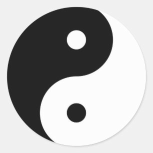 Yin yang yoga symbol runt klistermärke