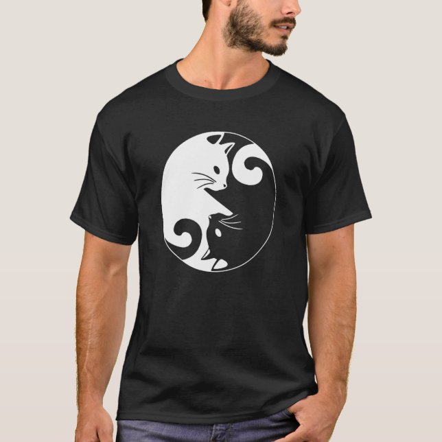 Yin Yang Yoga Zen Cute Cats for Cat  1 T Shirt (Framsida)