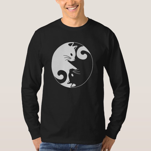Yin Yang Yoga Zen Cute Cats for Cat  1 T Shirt (Framsida)