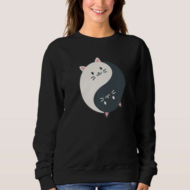 Yin Yang Yoga Zen Cute Cats for Yoga   2 T Shirt (Framsida)