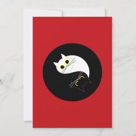 YIN YANG Zen Cat Greeting Card Julkort