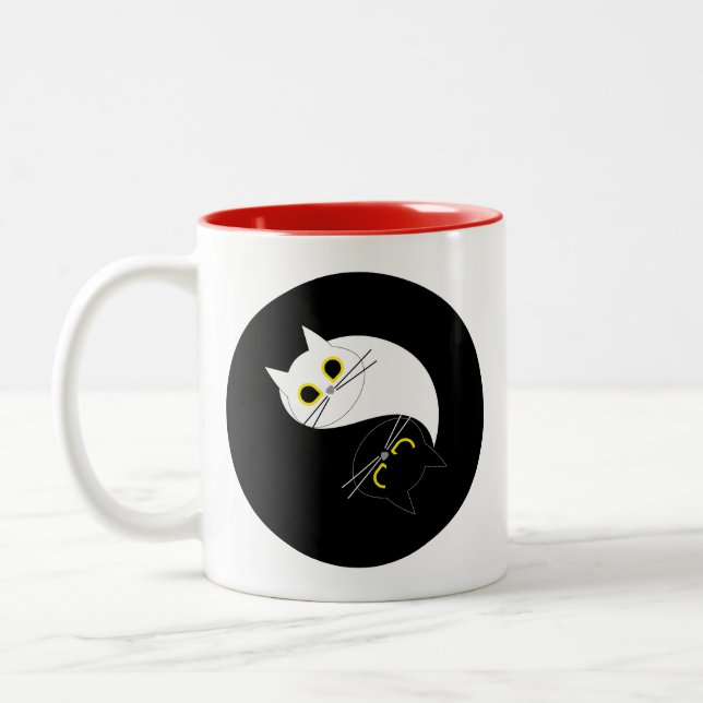 YIN YANG Zen Cat Mugg (Vänster)
