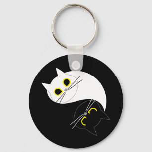 YIN YANG Zen Cat Nyckelring