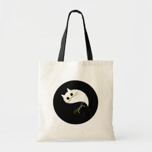 YIN YANG Zen Cat Reusable Tote Bag Tygkasse