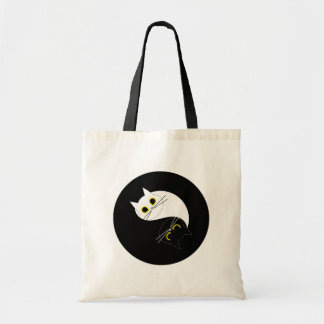 YIN YANG Zen Cat Reusable Tote Bag Tygkasse