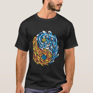 Ying and Yang Fire and Vatten Chinese Symbols Chin T Shirt