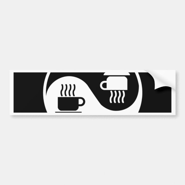 Ying och Yang av kaffe Bildekal (Framsidan)