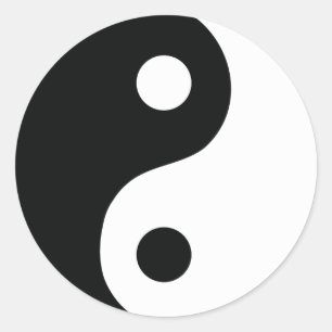 ying och yang symbol runt klistermärke