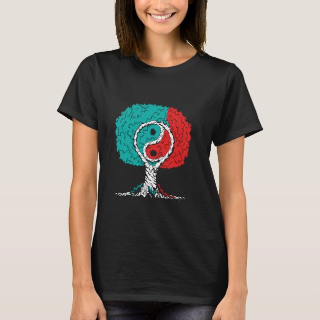 Ying och Yang Träd China Symbols Chinese Character T Shirt (Framsida)