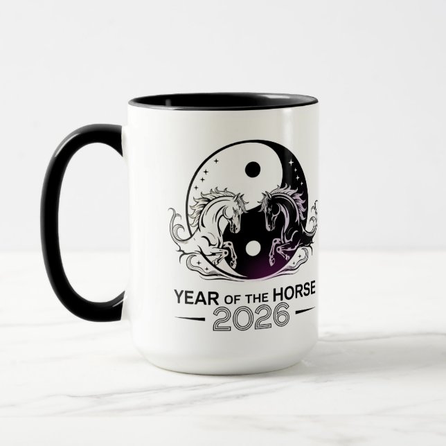 Ying & Yang-året för hästen 2026 Mugg (Vänster)
