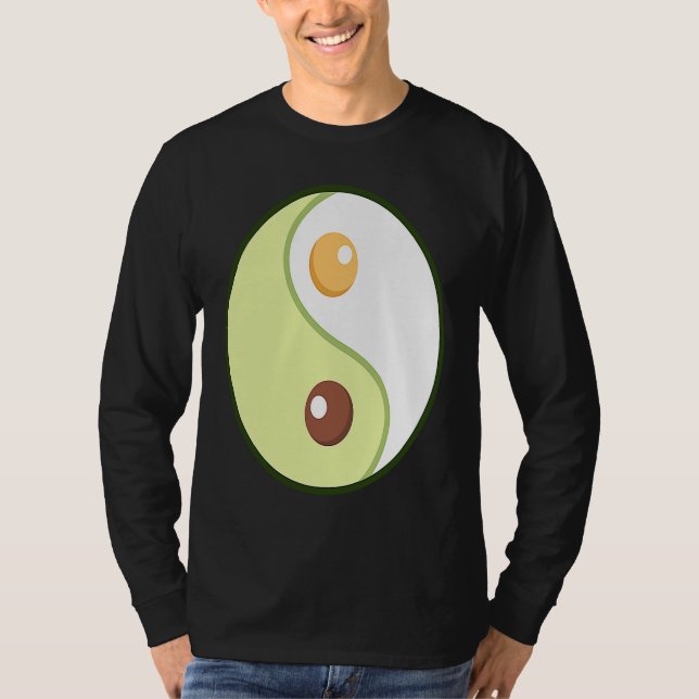 Ying Yang Avocado Ketogenic Overweight Diet Keto F T Shirt (Framsida)