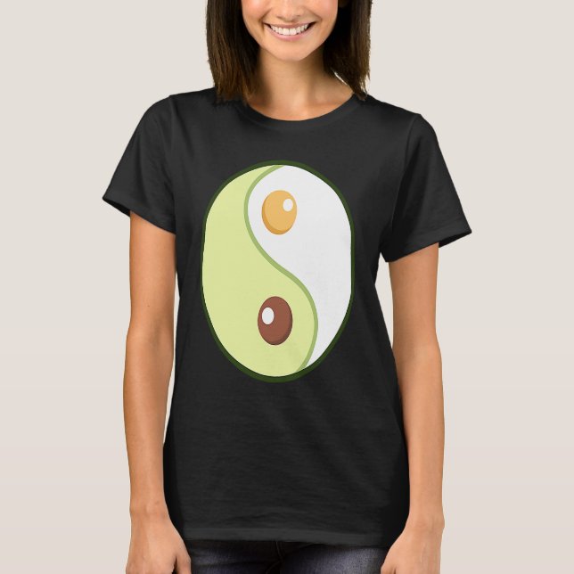 Ying Yang Avocado Ketogenic Overweight Diet Keto F T Shirt (Framsida)