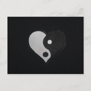 Ying Yang (B&W) Hjärtprodukter Vykort